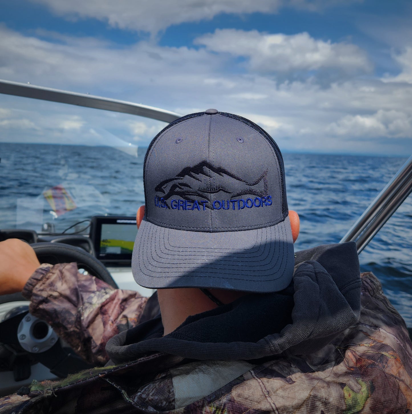 Good Luck Fishing Hat (Black & Blue)